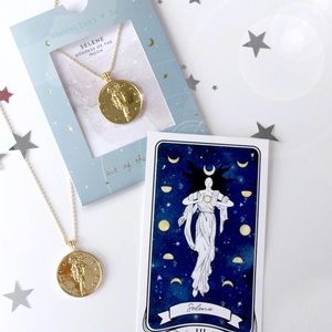 Selene Goddess Gold Coin Necklace